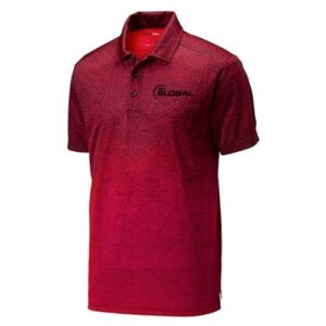 900 Global Men’s Ombre Heather Polo – Deep Red/Black