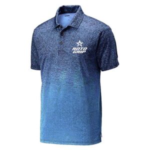 Roto Grip Men’s Ombre Heather Polo – Carolina Blue/Navy