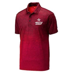 Roto Grip Men’s Ombre Heather Polo – Deep Red/Black