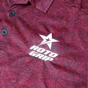 Roto Grip Men’s Ombre Heather Polo – Deep Red/Black