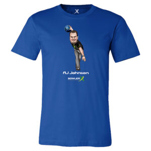 AJ Johnson PBA Caricature Bowling Tee Shirt – Royal Blue