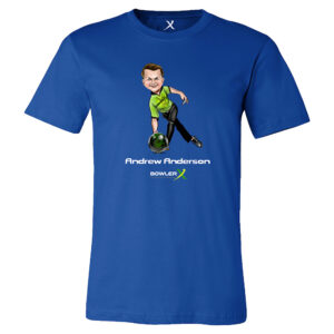 Andrew Anderson PBA Caricature Bowling Tee Shirt – Royal Blue