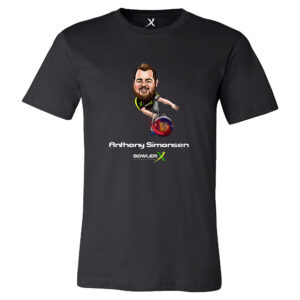 Anthony Simonsen PBA Caricature Bowling Tee Shirt – Black