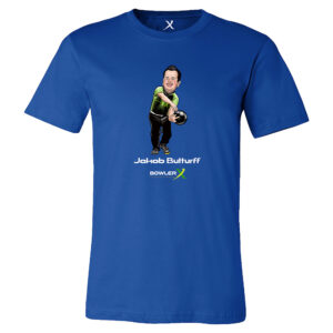 Jakob Butturff PBA Caricature Bowling Tee Shirt – Royal Blue