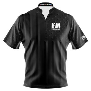 I AM Bowling – Left Chest Only Black American Flag Jersey