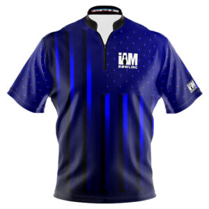 I AM Bowling – Left Chest Only Blue American Flag Jersey