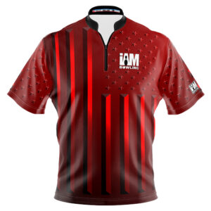 I AM Bowling – Left Chest Only Red American Flag Jersey