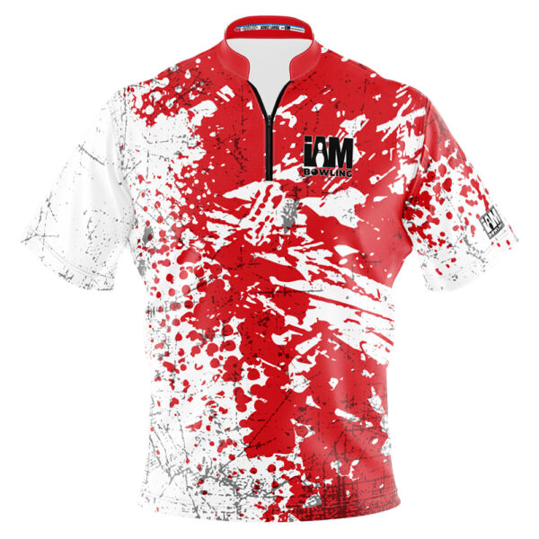 I AM Bowling - Left Chest Only Crimson Grunge Jersey