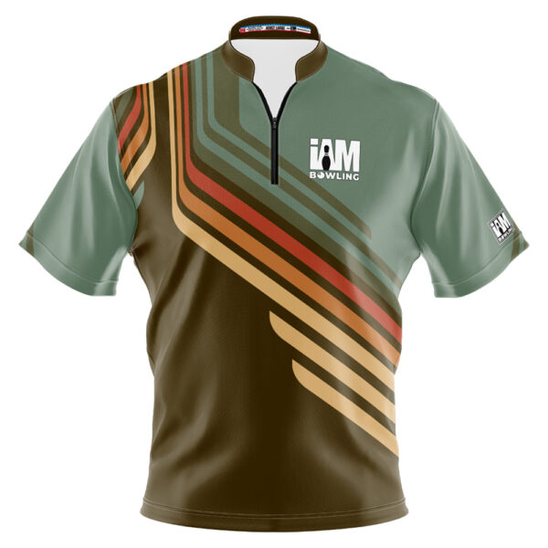 I AM Bowling -Left Chest Only Green Striped Mosaic Jersey