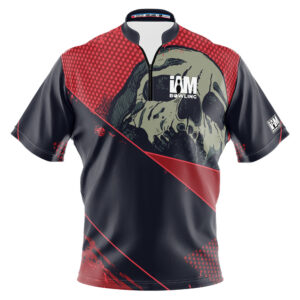 I AM Bowling – Left Chest Only Black Skull Slash Jersey