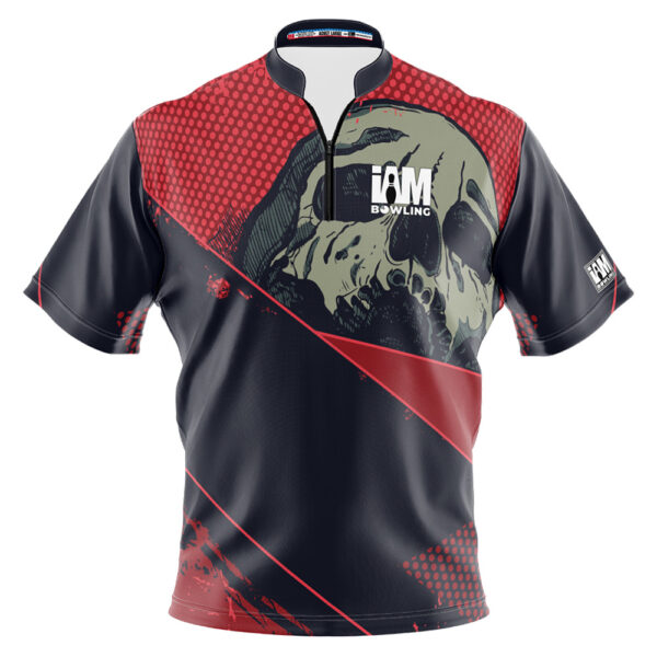 I AM Bowling - Left Chest Only Black Skull Slash Jersey