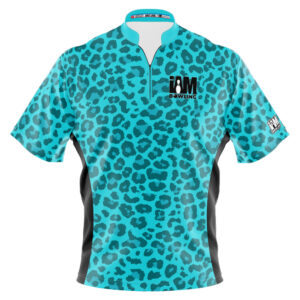 I AM Bowling – Left Chest Only Teal Cheetah Print Jersey