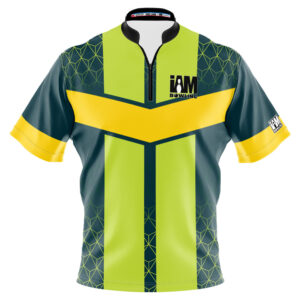 I AM Bowling – Left Chest Only Green Striped Hex Jersey