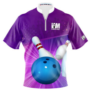 I AM Bowling – Left Chest Only Purple Strike Blitz Jersey
