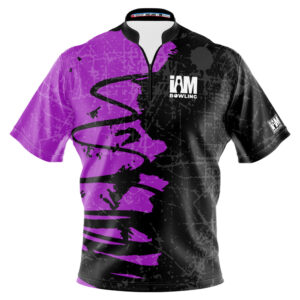 I AM Bowling – Left Chest Only Purple Splatter Jersey
